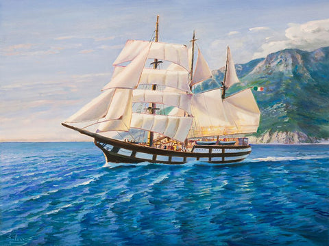 Goletta Black Ornate Wood Framed Art Print with Double Matting by Galasso, Adriano