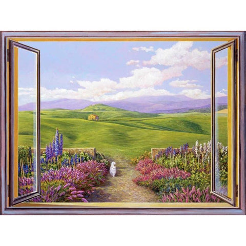 Paesaggio toscano Black Modern Wood Framed Art Print by Del Missier, Andrea