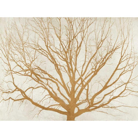 Golden Tree White Modern Wood Framed Art Print by Aprile, Alessio