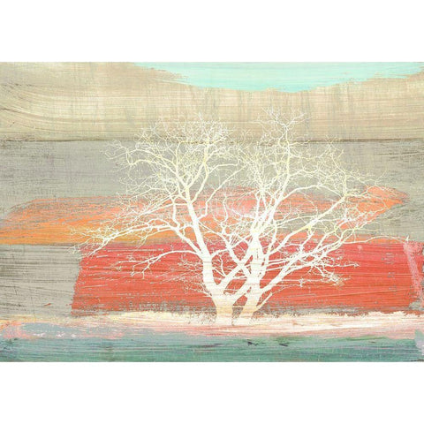 Treescape 1 (Subdued) Black Modern Wood Framed Art Print with Double Matting by Alessio, Aprile