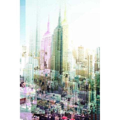 Empire State Building Multiexposure I  Black Modern Wood Framed Art Print by Berry, Peter