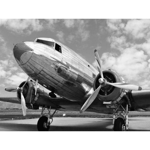DC-3 in air field, Arizona Gold Ornate Wood Framed Art Print with Double Matting by Anonymous
