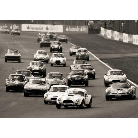 Silverstone Classic Race Black Modern Wood Framed Art Print with Double Matting by Gasoline Images