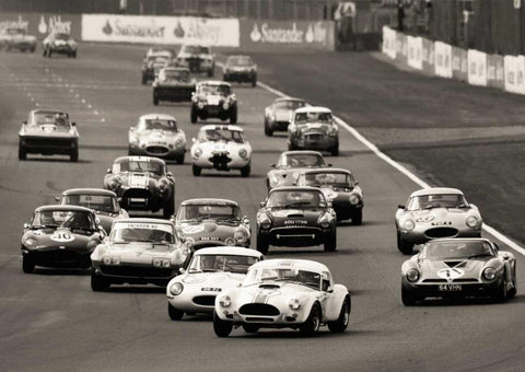 Silverstone Classic Race White Modern Wood Framed Art Print with Double Matting by Gasoline Images