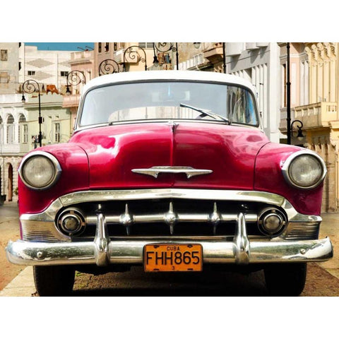 Classic American car in Habana, Cuba Gold Ornate Wood Framed Art Print with Double Matting by Gasoline Images