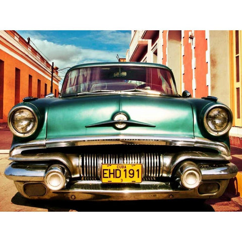 Vintage American car in Habana, Cuba Black Modern Wood Framed Art Print by Gasoline Images