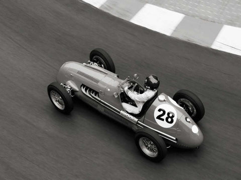 Historical race car at Grand Prix de Monaco White Modern Wood Framed Art Print with Double Matting by Seyfferth, Peter