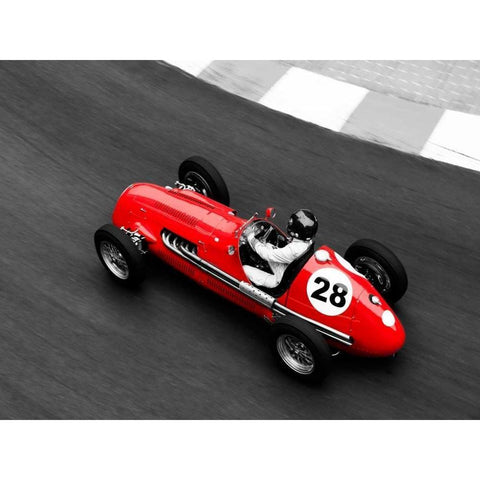 Historical race car at Grand Prix de Monaco Black Modern Wood Framed Art Print by Seyfferth, Peter