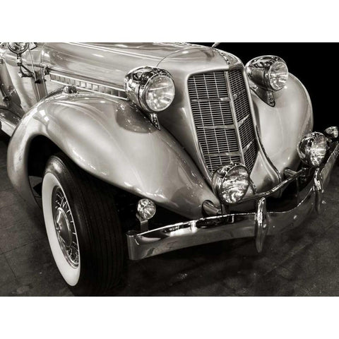 Vintage Roadster White Modern Wood Framed Art Print by Gasoline Images