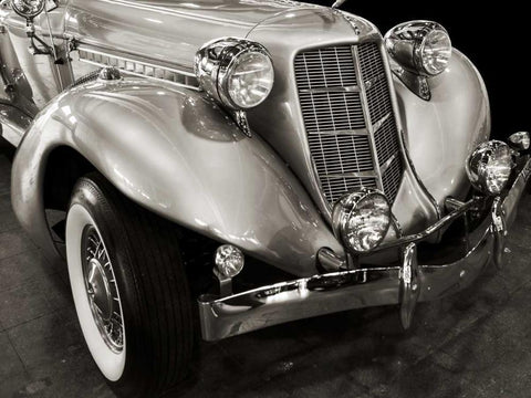 Vintage Roadster White Modern Wood Framed Art Print with Double Matting by Gasoline Images