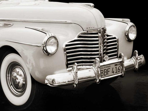 1947 Buick Roadmaster Convertible Black Ornate Wood Framed Art Print with Double Matting by Gasoline Images