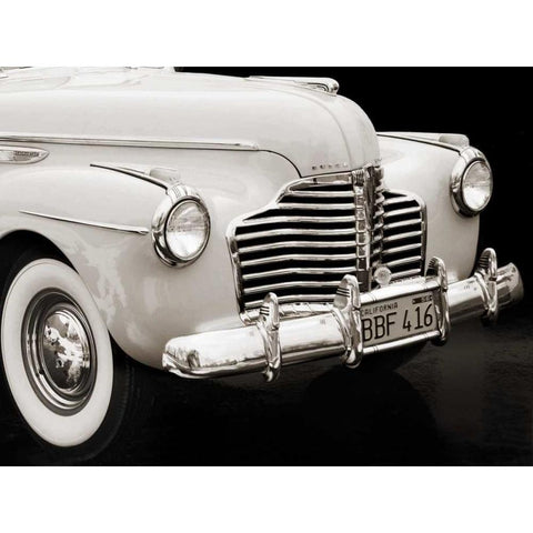1947 Buick Roadmaster Convertible White Modern Wood Framed Art Print by Gasoline Images