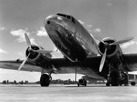 1940s Passenger Airplane White Modern Wood Framed Art Print with Double Matting by Armstrong Roberts, H.