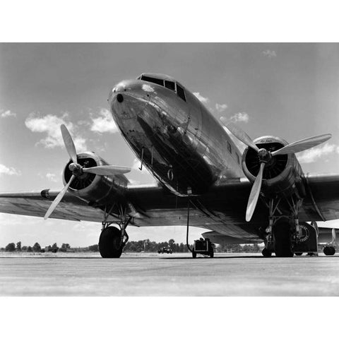 1940s Passenger Airplane Black Modern Wood Framed Art Print with Double Matting by Armstrong Roberts, H.