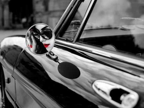 Spyder Girl White Modern Wood Framed Art Print with Double Matting by Julian Lauren