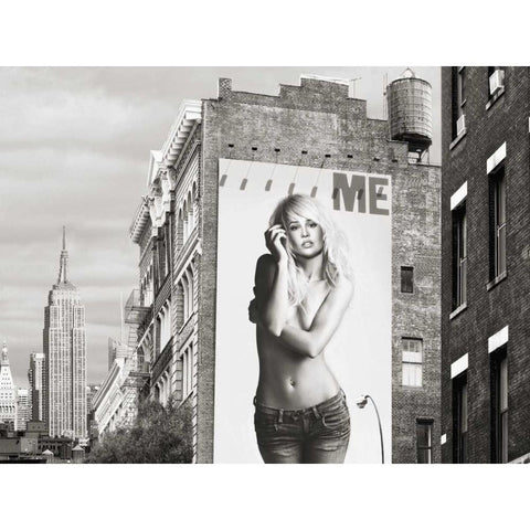Billboards in Manhattan #2 Black Modern Wood Framed Art Print with Double Matting by Lauren, Julian