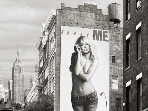 Billboards in Manhattan #2 Black Ornate Wood Framed Art Print with Double Matting by Lauren, Julian