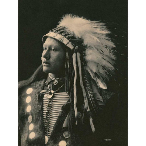 John Hollow Horn Bear- Sioux- 1898 Black Modern Wood Framed Art Print with Double Matting by Anonymous