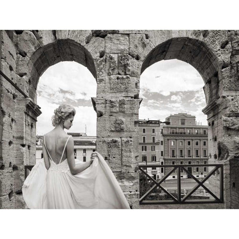 From the Colosseum- Rome Black Modern Wood Framed Art Print with Double Matting by Haute Photo Collection