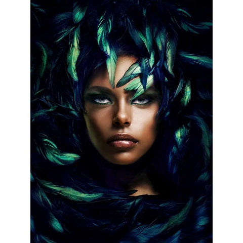 Shimmering Goddess Black Modern Wood Framed Art Print by Lauren, Julian