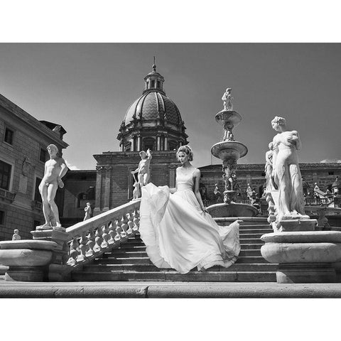 Escalier en Italie (detail) Black Modern Wood Framed Art Print by Haute Photo Collection