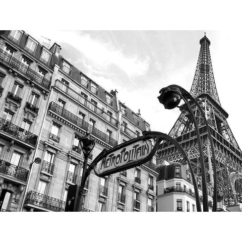 Metropolitain, Paris Black Modern Wood Framed Art Print with Double Matting by Pangea Images