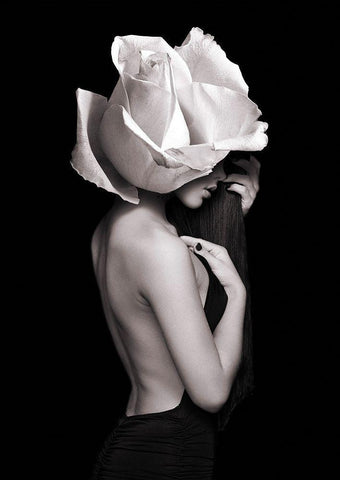 Flowerchild-1 White Modern Wood Framed Art Print with Double Matting by Lauren, Julian