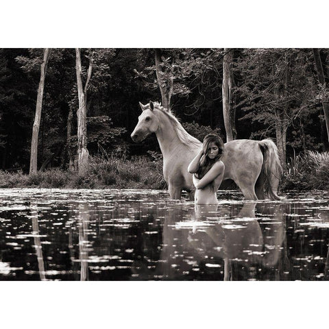 In the Wilderness Black Modern Wood Framed Art Print with Double Matting by Lauren, Julian