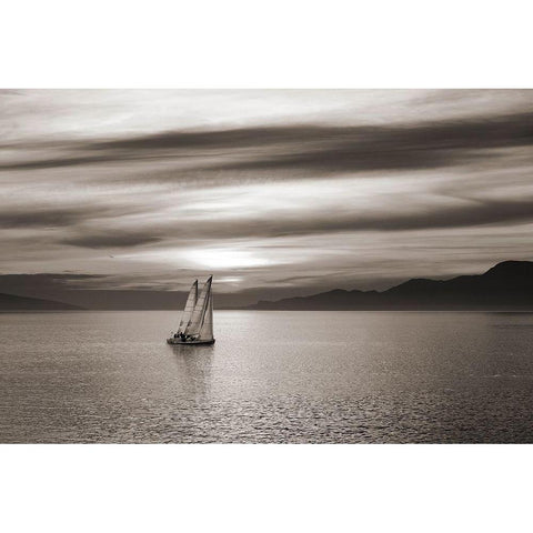 Set Sails Black Modern Wood Framed Art Print with Double Matting by Pangea Images