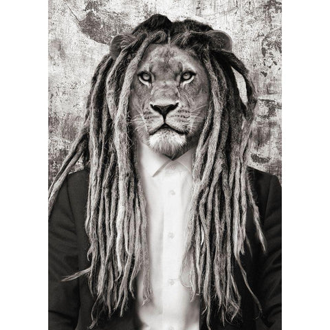 Wild Child Black Modern Wood Framed Art Print by VizLab