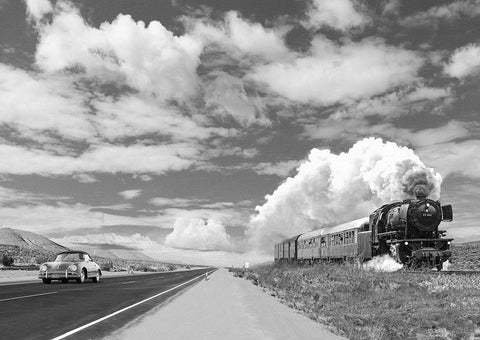 Interstate 59 Black Ornate Wood Framed Art Print with Double Matting by Gasoline Images