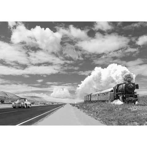 Interstate 59 White Modern Wood Framed Art Print by Gasoline Images