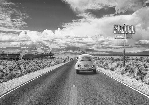 Wandering in the USA White Modern Wood Framed Art Print with Double Matting by Gasoline Images