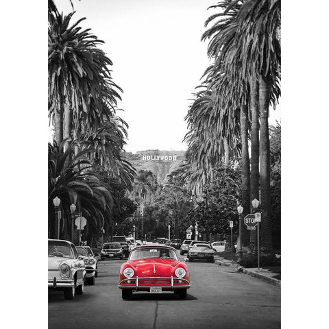 Boulevard in Hollywood Black Modern Wood Framed Art Print with Double Matting by Gasoline Images
