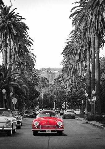 Boulevard in Hollywood Black Ornate Wood Framed Art Print with Double Matting by Gasoline Images