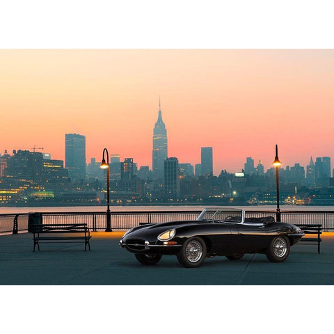 Vintage Spyder in NYC Black Modern Wood Framed Art Print with Double Matting by Gasoline Images