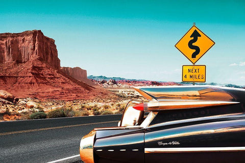 Coupe de Ville Black Ornate Wood Framed Art Print with Double Matting by Gasoline Images