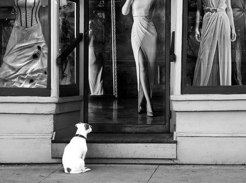 Waiting for Her Black Ornate Wood Framed Art Print with Double Matting by Lauren, Julian