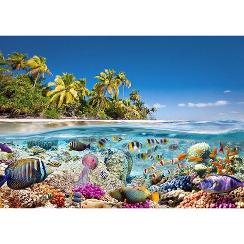 Underwater life Gold Ornate Wood Framed Art Print with Double Matting by Pangea Images