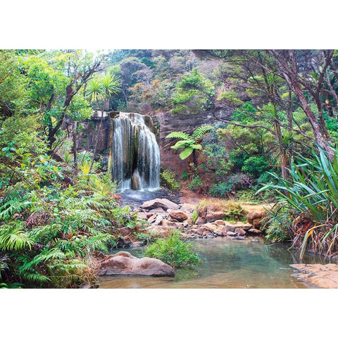 Rainforest waterfall - detail Gold Ornate Wood Framed Art Print with Double Matting by Pangea Images