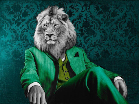 Pensive Leader - Pop Version Black Ornate Wood Framed Art Print with Double Matting by VizLab