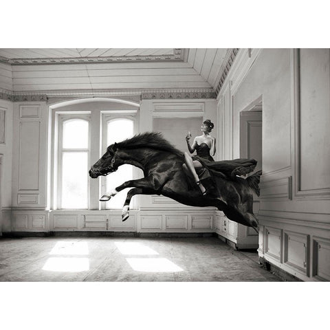 Aperitif - BW Gold Ornate Wood Framed Art Print with Double Matting by Lauren, Julian