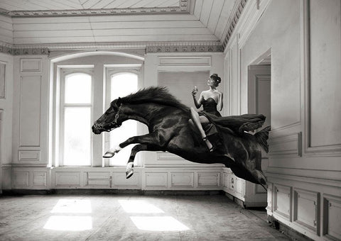 Aperitif - BW Black Ornate Wood Framed Art Print with Double Matting by Lauren, Julian