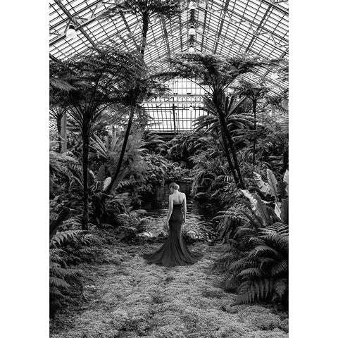 Unconventional Womenscape #2-Jardin dHiver-detail (BW) Black Modern Wood Framed Art Print with Double Matting by Lauren, Julian