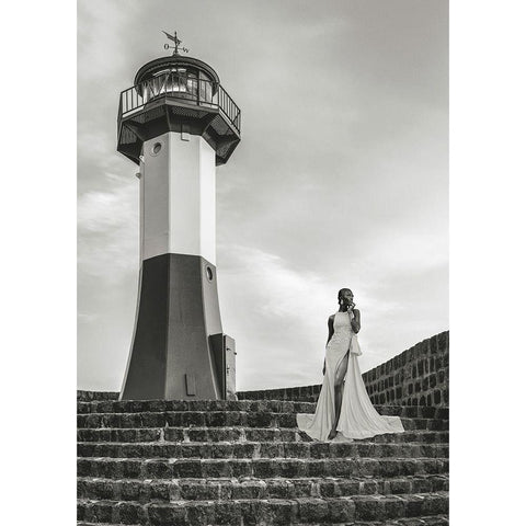 Unconventional Womenscape #3 (BW) Black Modern Wood Framed Art Print with Double Matting by Lauren, Julian