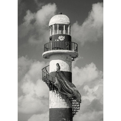 Unconventional Womenscape #4 (BW) Black Modern Wood Framed Art Print with Double Matting by Lauren, Julian