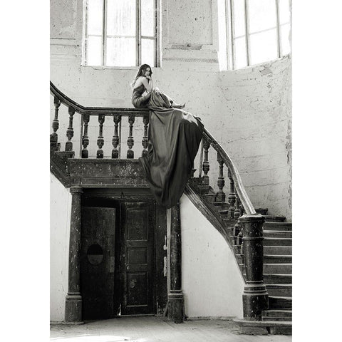 Unconventional Womenscape #6 (BW) Gold Ornate Wood Framed Art Print with Double Matting by Lauren, Julian