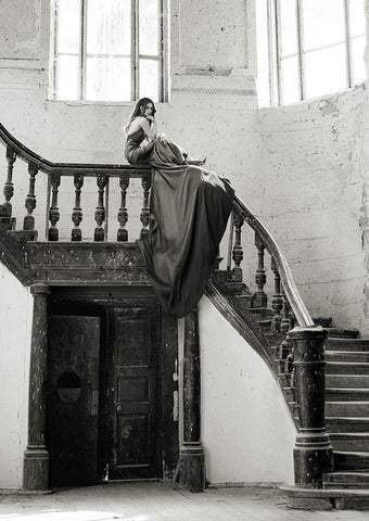 Unconventional Womenscape #6 (BW) Black Ornate Wood Framed Art Print with Double Matting by Lauren, Julian