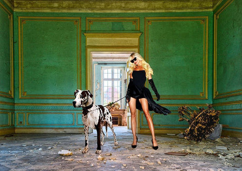 Unconventional Womenscape #7-In the Palace White Modern Wood Framed Art Print with Double Matting by Lauren, Julian