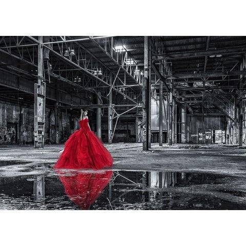 Unconventional Womenscape #8-The Factory Black Modern Wood Framed Art Print with Double Matting by Lauren, Julian